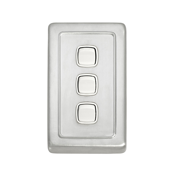 Satin Chrome White Rocker Switches