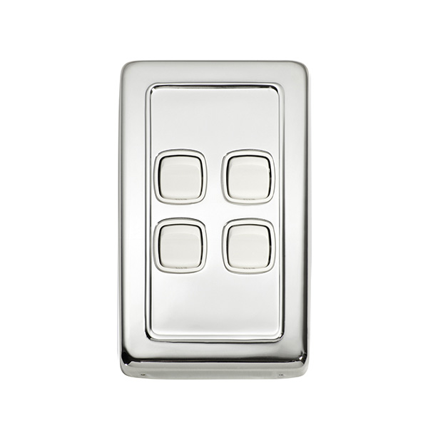 Chrome Plate White Rocker Switches