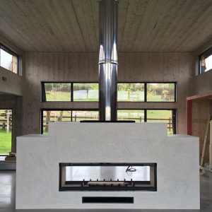 Sculpt Inbuilt Axis H1600XXL Double Sided Wood Fireplace
