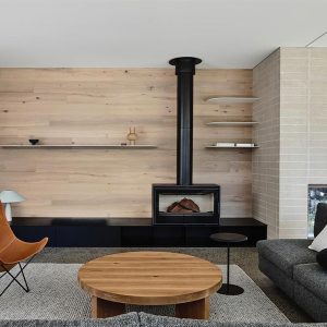 Sculpt Freestanding Axis I1000FS Single Sided Wood Fireplace