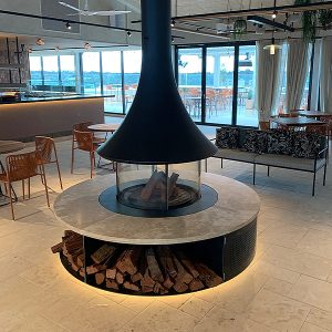 Sculpt JC Bordelet Eva 992 Suspended Wood Fireplace